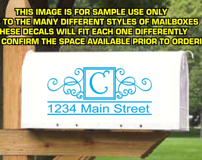vinyl mailbox decal, mailbox monogram decal, mailbox sticker, mailbox vinyl decal, personalized mailbox sticker,custom mailbox vinyl sticker