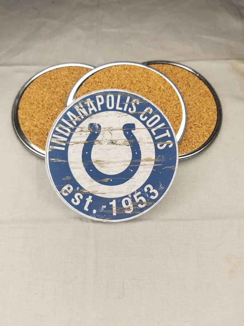 Indianapolis Colts Coaster Set Colts Team Logo Coasters NFL Etsy
