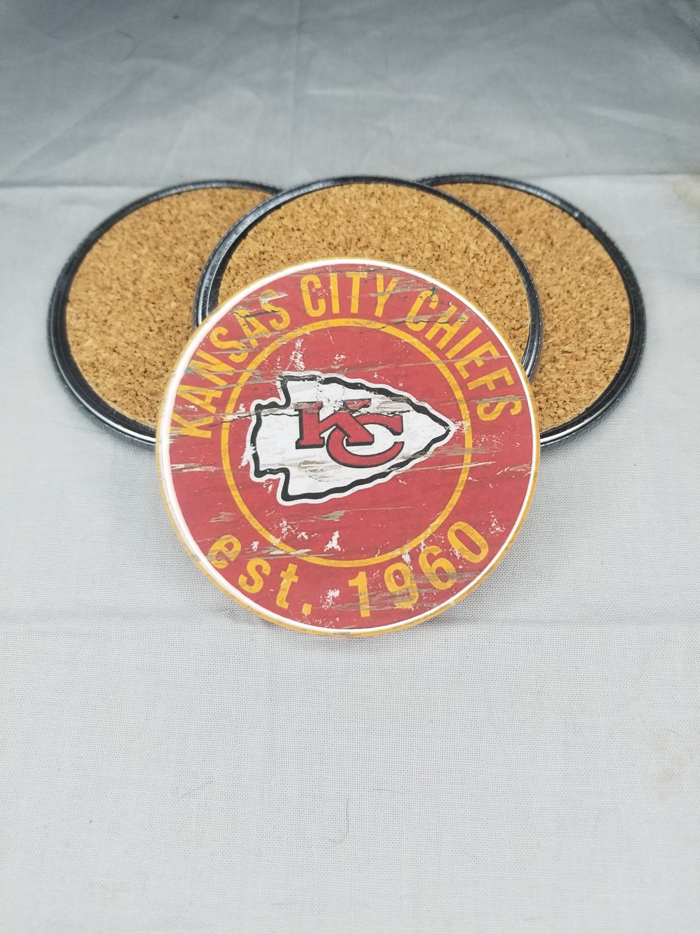 Kansas City Chiefs Coaster Set Chiefs Team Logo Coasters NFL Etsy UK