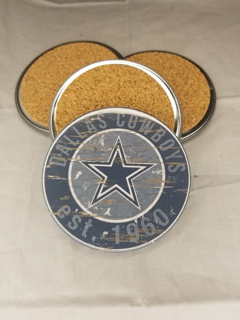 Dallas Cowboys Coaster Set Cowboys Team Logo Coasters NFL Etsy