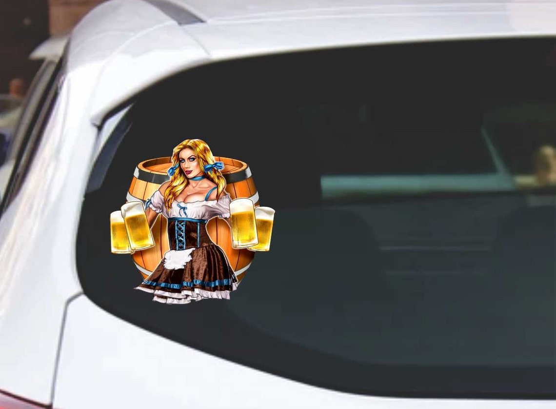 thumbnail image 2 of Buttwiser Beer Girls Novelty License Plate – Aluminum 12x6 – Red/White 2 of 6