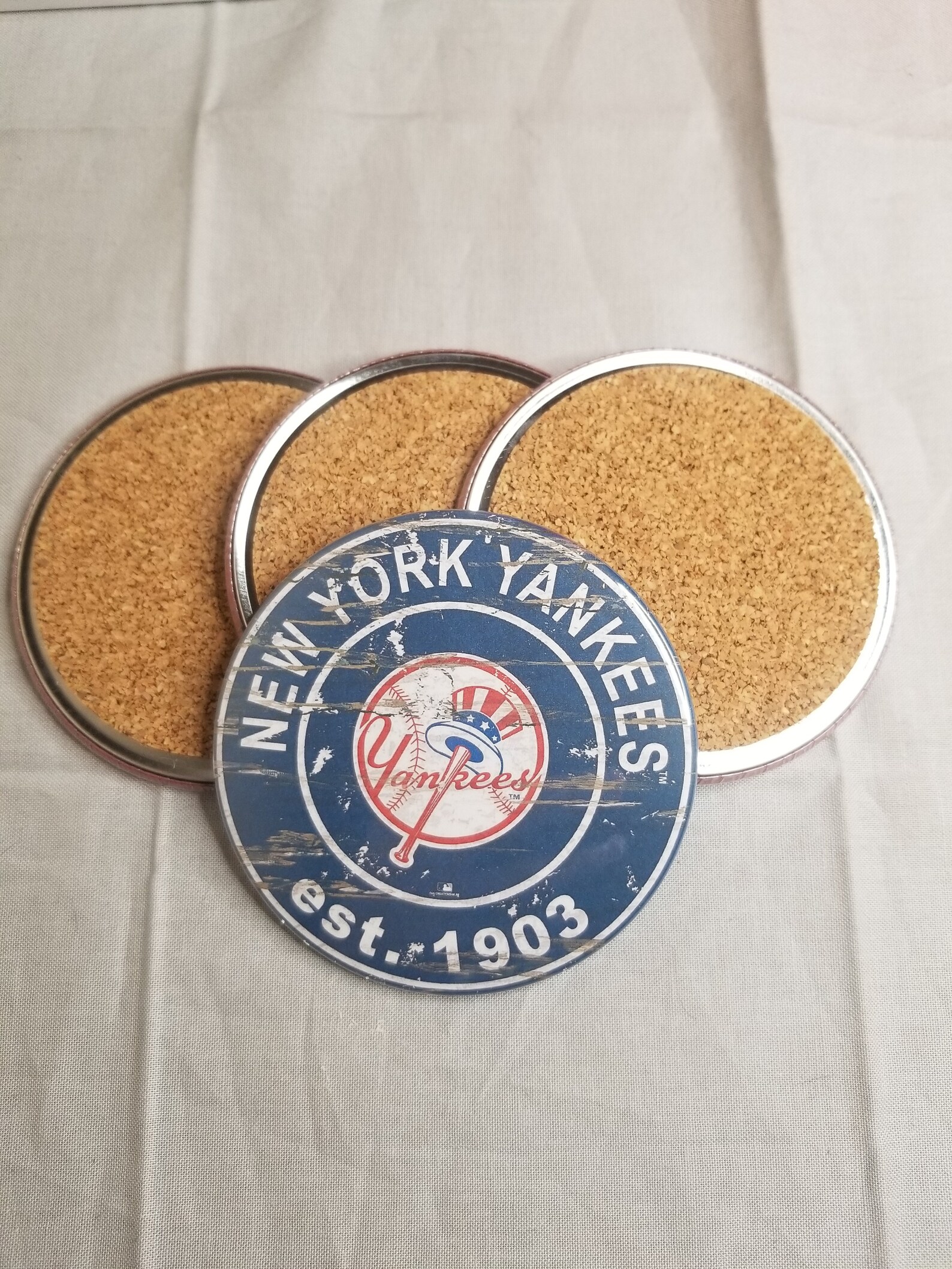 New York Yankees Coaster Set Yankees Logo Coasters MLB Etsy