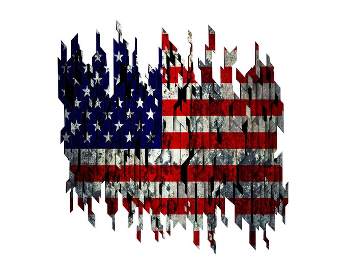 Distressed American Flag decal, full color USA Flag, Flag car decal, Merica Pride decal, Distressed flag window sticker, vibrant flag logo