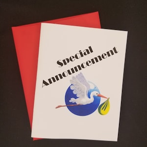 Spezielle Ankündigung Karte, Baby Ankündigung Karte, Baby auf dem Weg Grußkarte, Großeltern Ankündigung, Mohn-Karte, Pop-Pop-Gruß