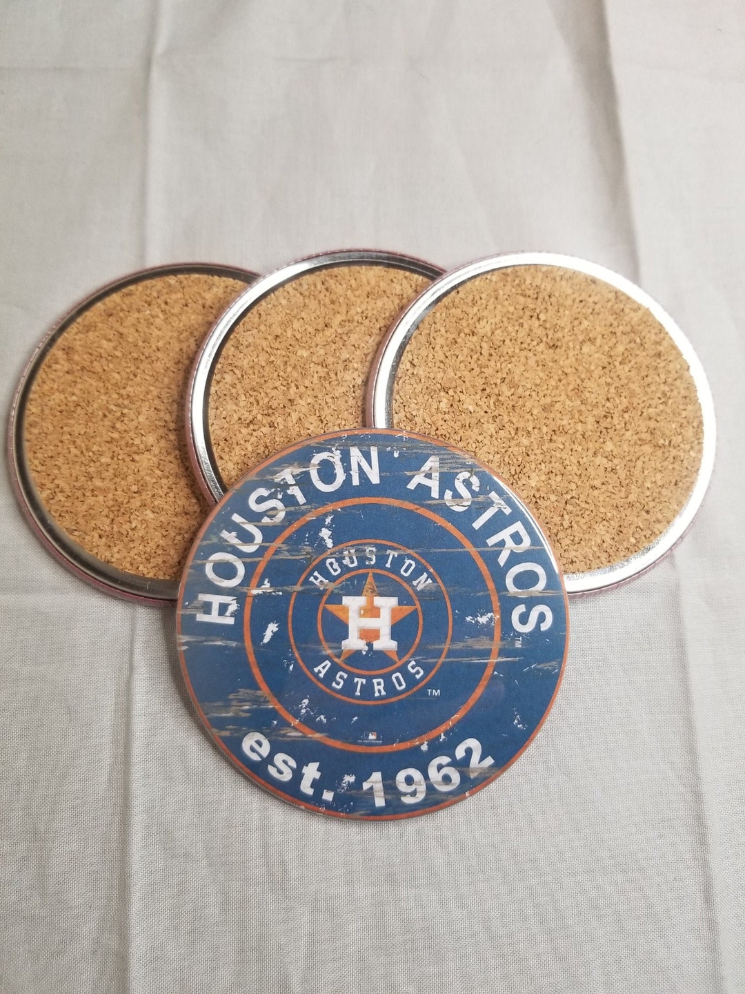 Houston Astros Coaster Set Astros Team Logo Coasters MLB Etsy