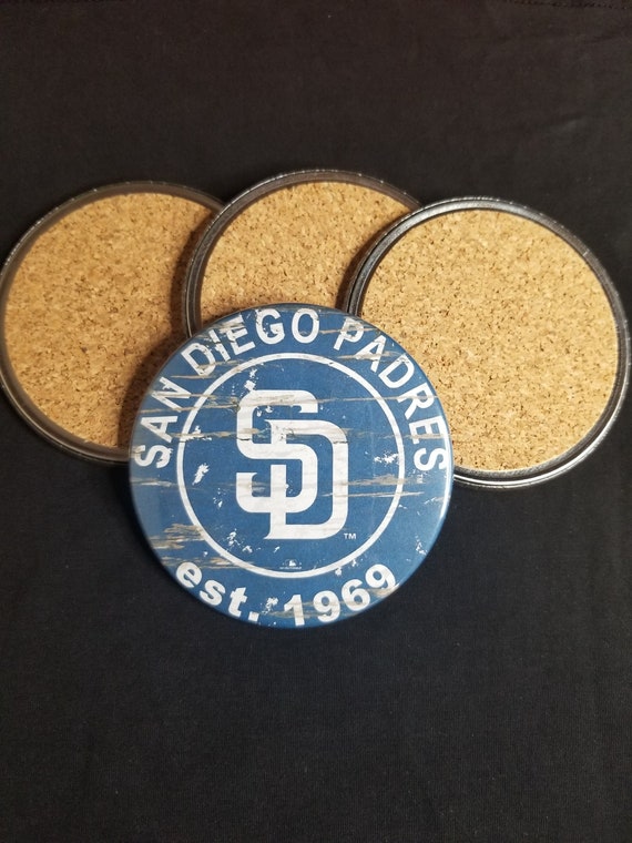 San Diego Padres Coaster Set Padres Team Logo Coasters MLB Etsy