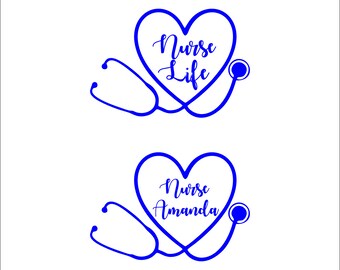 cursive nurse sticker, nursing decal, nurse life decal, RN sticker, CNA sticker, APRN decal, custom nurse sticker, healthcare worker decal