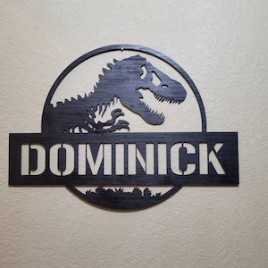 Dinosaur name sign, Dinosaur wood sign, jurassic name sign, kids Dinosaur room sign, wood sign for kids room, dinosaur door sign