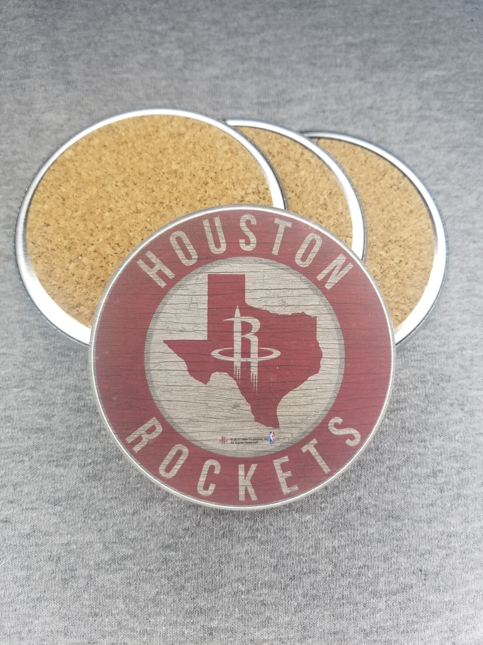 Houston Rockets Team Coaster Set Clutch the Bear Team Pride Etsy