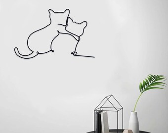 cat wall art metal