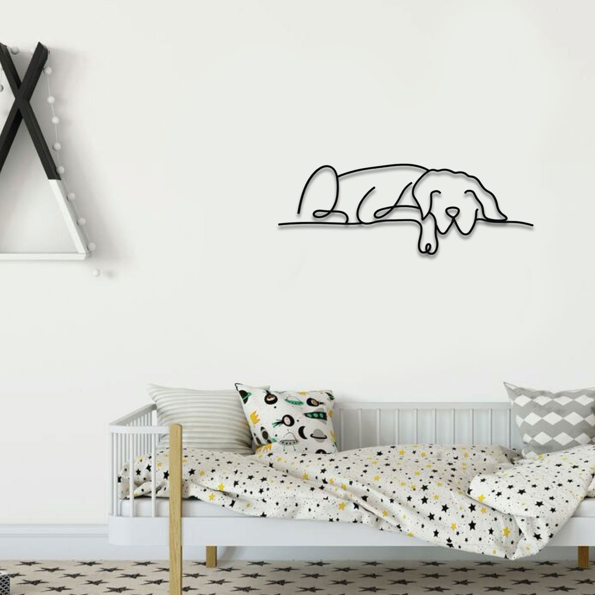 Metal Dog Wall Art Dog Wall Decor Sleeping Dog Etsy