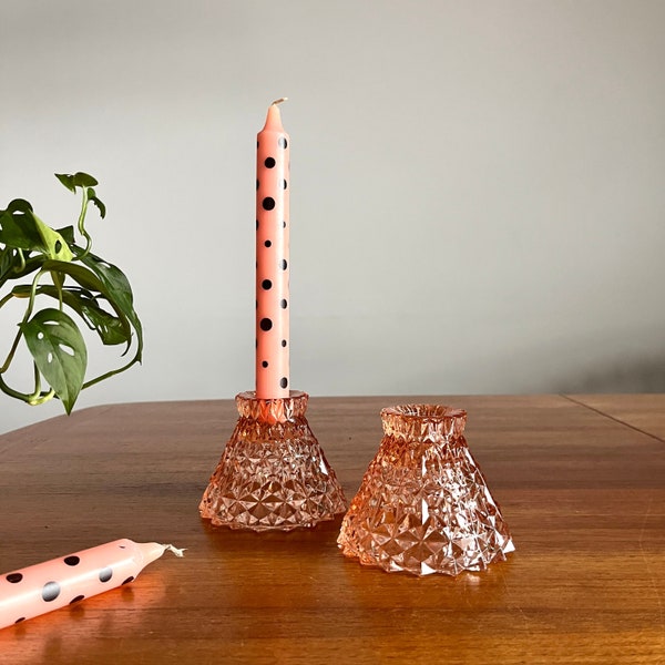 Pink Candlesticks Etsy