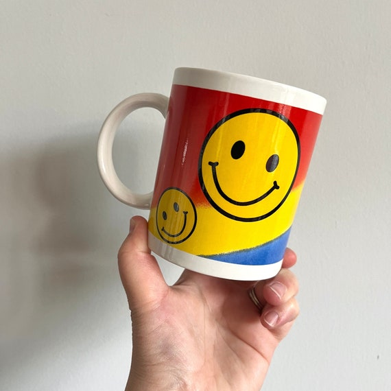 Pastel Happy Face Tumbler Cup with Handle