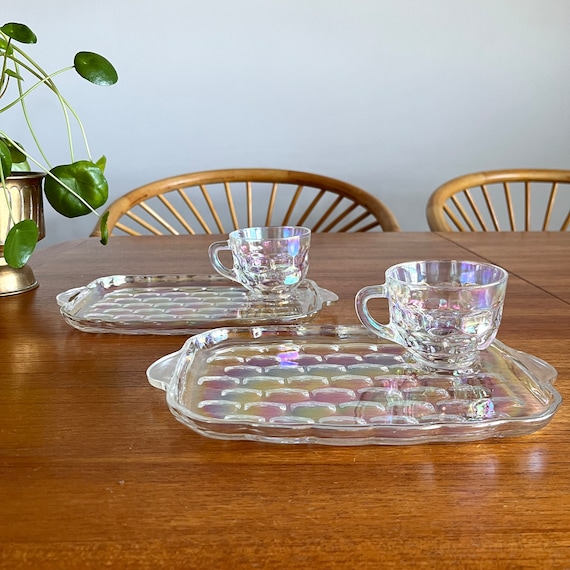 1960s Vintage Smoke Glass Cup Set by Anchor Hocking - 12 Pieces