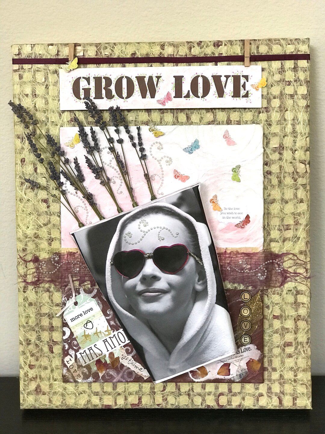 Custom Made to Order Wall Mounted Mixed Media Assemblage With Personal