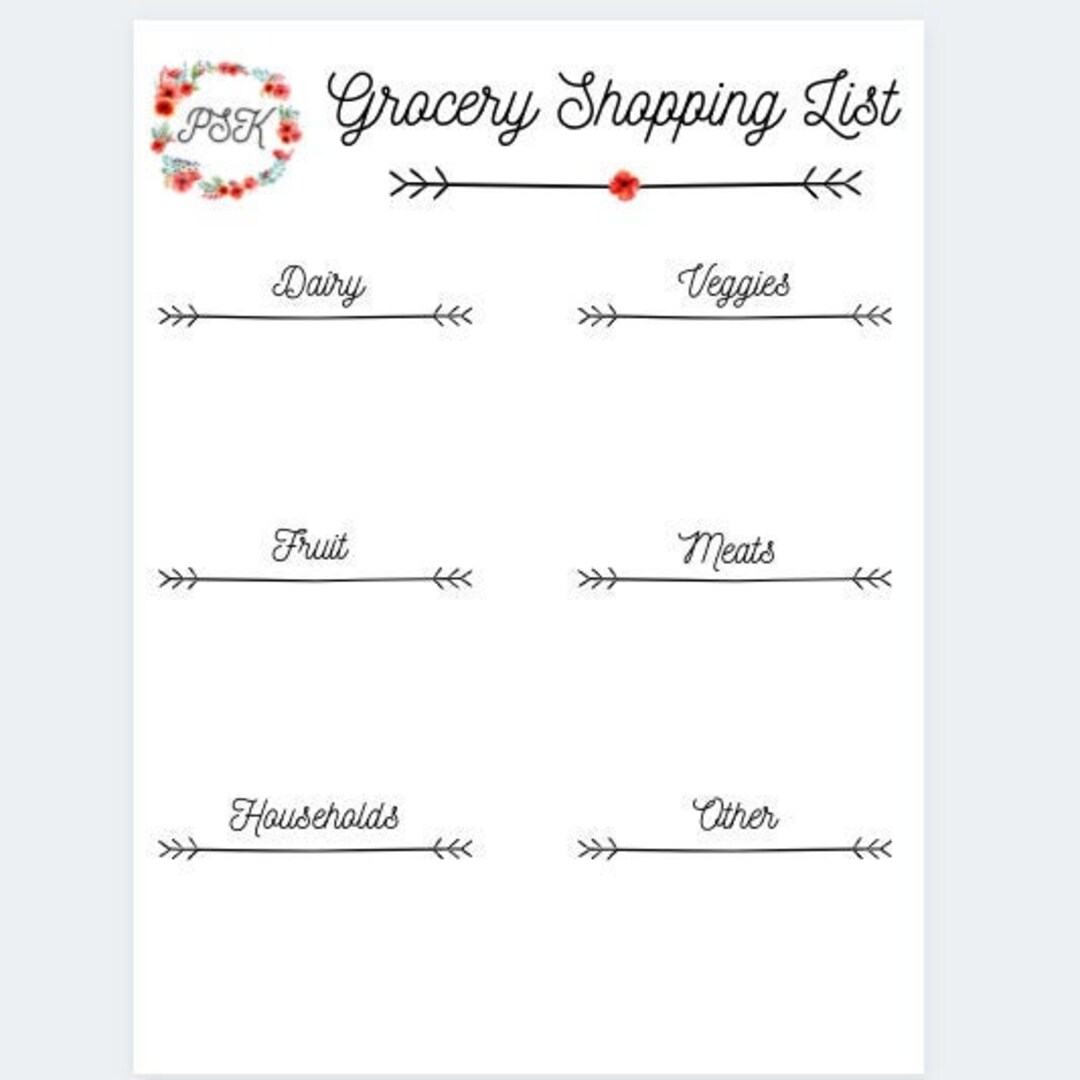 Grocery Shopping Planning, Planner Insert, Meal Planning, Food Prep