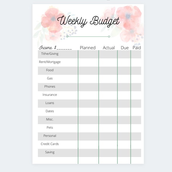 Agenda 52 Planner Budget Inserts| Weekly Budget| Monthly Budget| Spending  Tracker| Budget Planner| Budget Tracker| Planner Insert