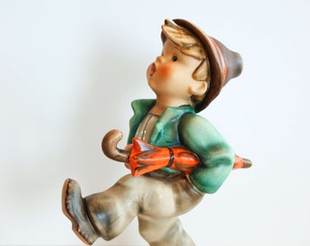 HAPPY TRAVELER — Hummel Goebel | Rare Vintage German Figurine | Boy with Umbrella | #109/II — 7.5&quot;