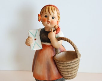 MEDITATION — Hummel Goebel | Rare Vintage German Figurine | Girl with Letter and Basket | #13/II — 7&quot;