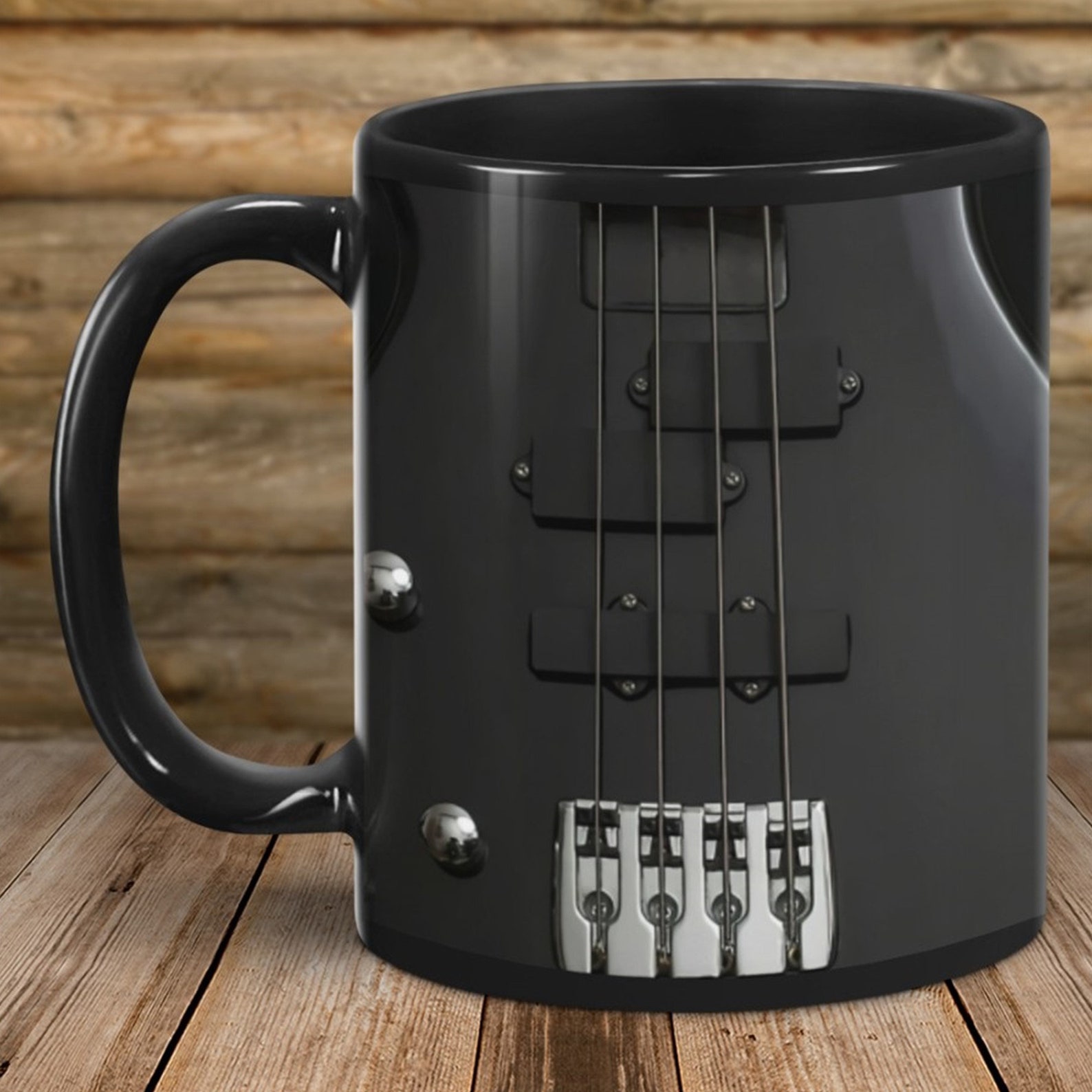 Bass Guitar Black Strings Image Mugs Cute Gift Etsy