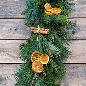 Real Fresh Orange/Cinnamon/Pine Garland for Table, Door. Dinner, Home Decor, Holidays Decorations advent, Mantel, Table, Spring, Summer.