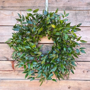Corona de ruscus italiano fresco: decoración del hogar, boda, otoño, regalo de inauguración, hecho a mano, cocina, primavera y Pascua.