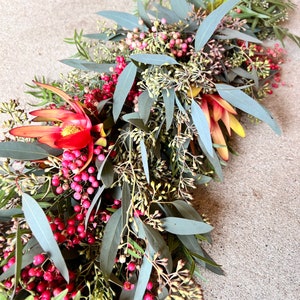 Fresh Real Seeded Eucalyptus, Pepperberry and Safari Garland, Table Runner Party, Gift, Dinner Decor Mantel indoor outdoor Spring Summer