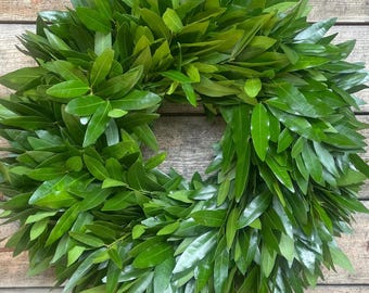 FRESH Aromatic Wreath Bayleaf Green Laurel— Front Door| Home Decor | Wall Decor | Spring | Aromatic | Gift | Housewarming | Kitchen | Summer