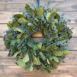 Wreath for Front Door Decor, Preserved, Eucalyptus, Salal, Long Lasting Everlasting, Kitchen, Office, Aromatic, Spring, Mothers day, Summer.