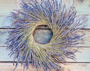English Dried Lavender Aroma Wreath  — Front Door Long Lasting | Farmhouse | Rustic | Birthday Gift | Housewarming | Wedding Centerpiece