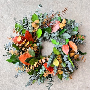PRESERVED Baby Eucalyptus, Willow, Salal Wreath  — Front Door Decor | Housewarming | Wedding | Fall | Autumn | Handcrafted | Long Lasting