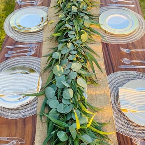FRESH Willow, Silver Dollar Eucalyptus Garland  — Wedding | Centerpiece | Mantel Piece | Housewarming Gift | Fall | Autumn | Handcrafted