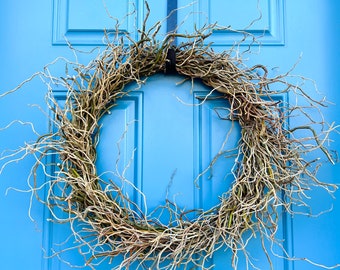 Fresh Curly Willow Wreath, Front Door Decor, Long Lasting, House Decorations, Gift, Outdoor, Indoor, farmhouse, Spring, Easter, Summer.