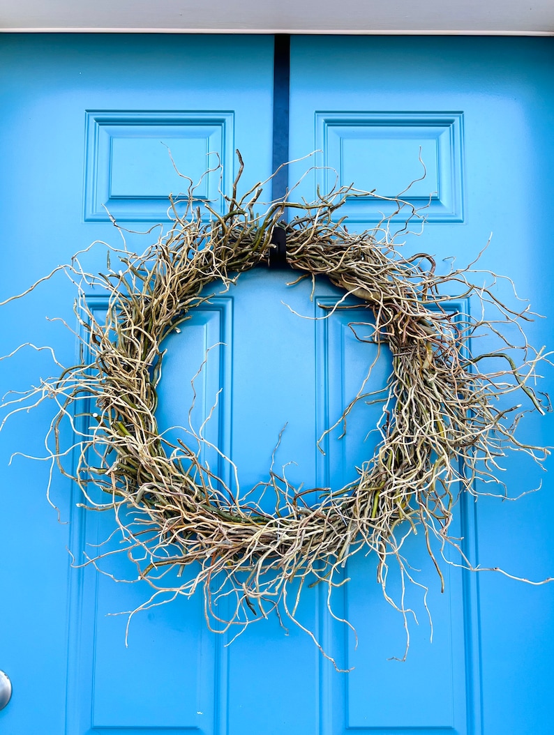 Fresh Curly Willow Wreath Front Door Decor Long Lasting Etsy