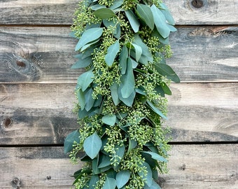 Fresh Seeded eucalyptus garland wedding decoration centerpiece table runner mantel summer decor mantel, Table, Mothers Day, Graduation.