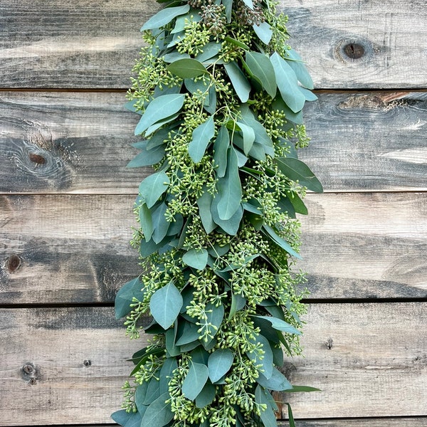 Fresh Seeded eucalyptus garland wedding decoration centerpiece table runner mantel summer decor mantel, Table, Mothers Day, Graduation.