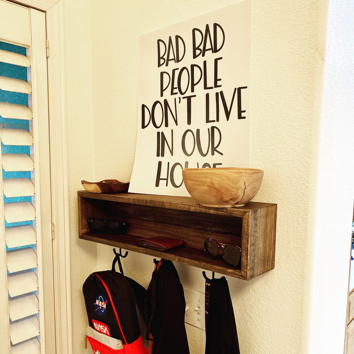 Mid Century Modern Entryway Shelf. Etsy