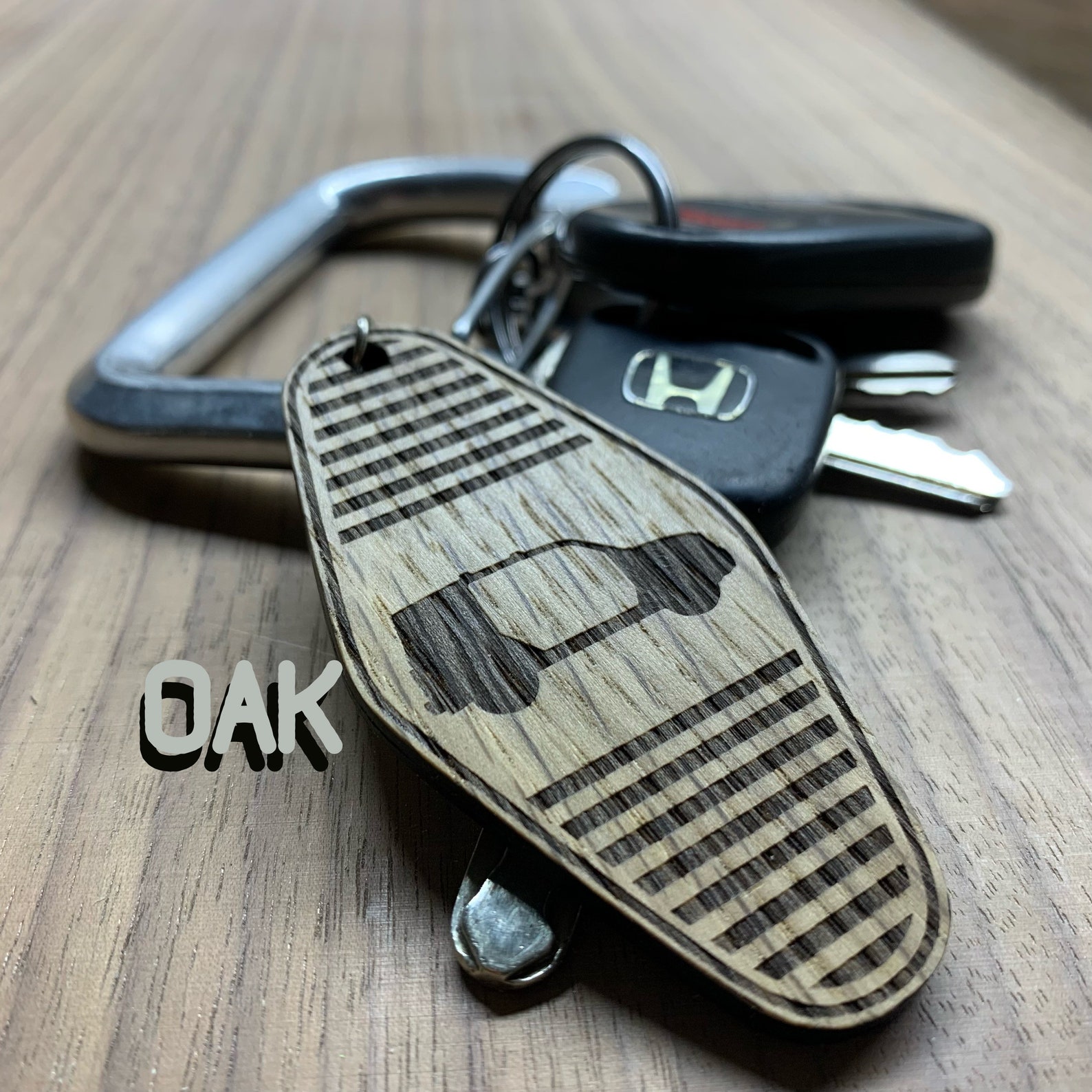 Hotelement Keychain, Wooden Key Tag, Natural Wood Key Chain ...