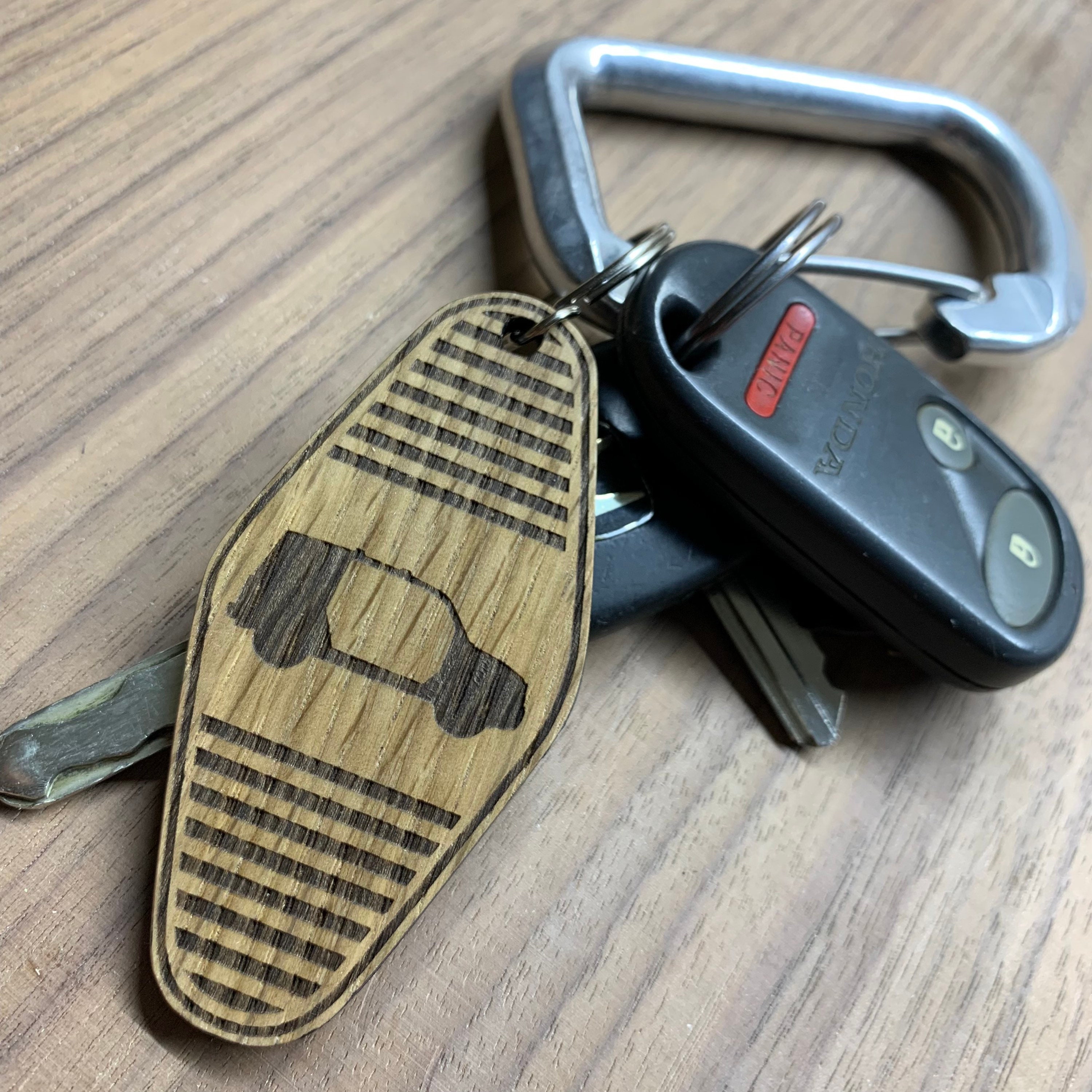 Hotelement Keychain, Wooden Key Tag, Natural Wood Key Chain ...