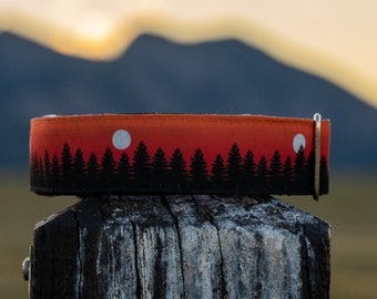 Tangerine Woodlands Dog Collar