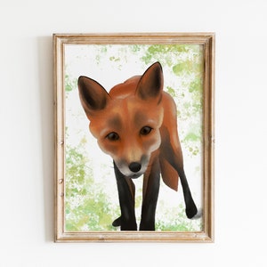 Watercolor Fox Card, Fox Postcard, wildlife Greeting Card, Mini Art Card