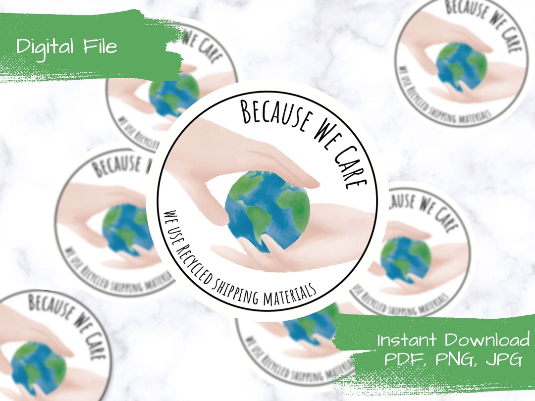 Reused Packaging Sticker, Eco Friendly Shipping Sticker, Recycled