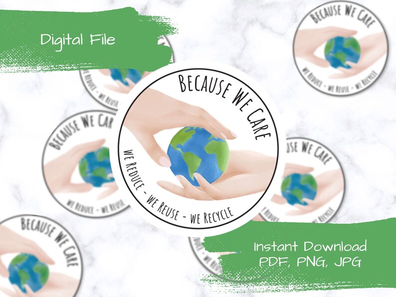 Reduce Reuse Recycle Sticker, Eco Friendly Shipping Sticker, Recycled ...