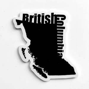 British Columbia Map Sticker, Modern BC Province Decal
