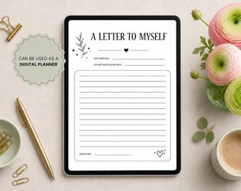 Letter to My Future Self Printable | Self Love Worksheet | Minimalist Planner Page | Instant Download | A4 | A5