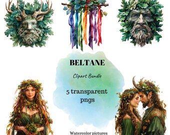 Белтейн. Изображения PNG с прозрачным фоном. Акварельные рисунки.