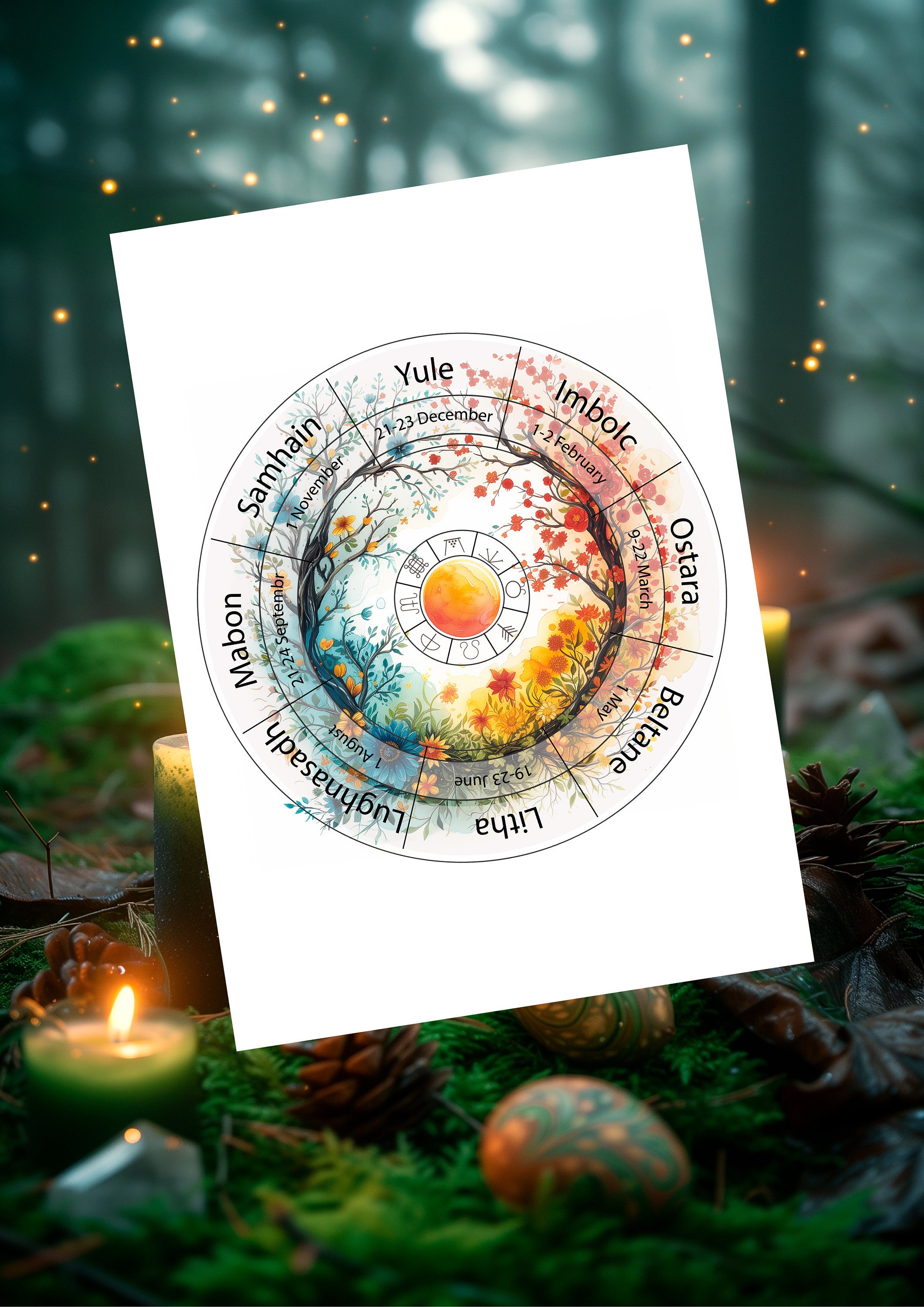 Wheel of the Year – Pagan Calendar (Digital Download), image size:2121x3000