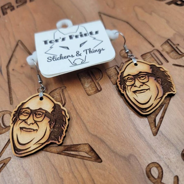 Handmade Danny Devito Wood Earrings - Unique and Quirky Accessories for Fans of It's Always Sunny in Philadelphia and Hollywood Icon