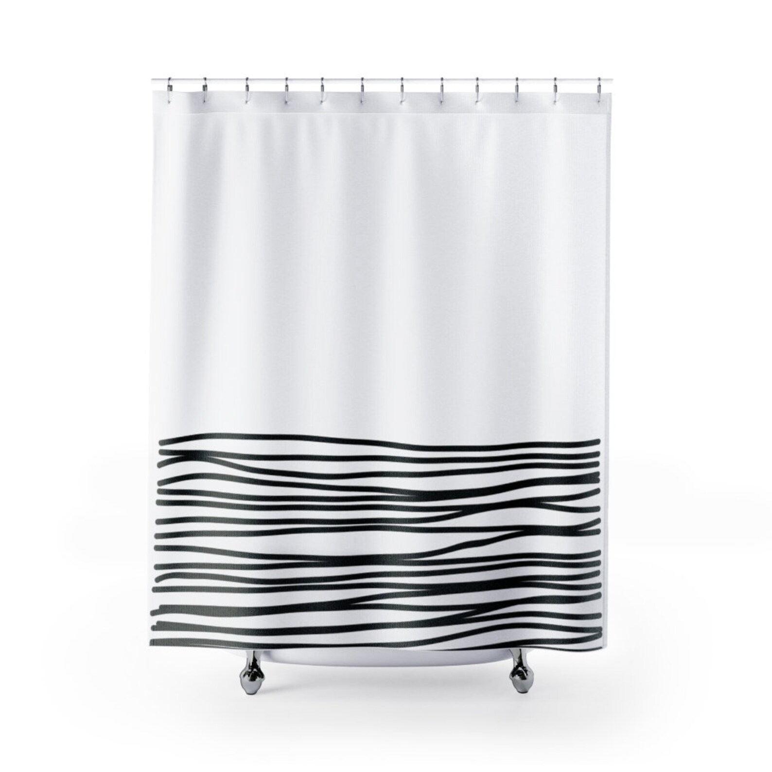 Boho Shower Curtain Black and White Farmhouse Style - Etsy