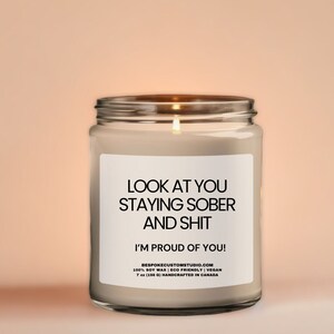 Sober Candle Gift, Scented Soy Candle for Sobriety Anniversary, Recovery Celebrations, One Year, Two Years Sober Milestones, AA NA Members